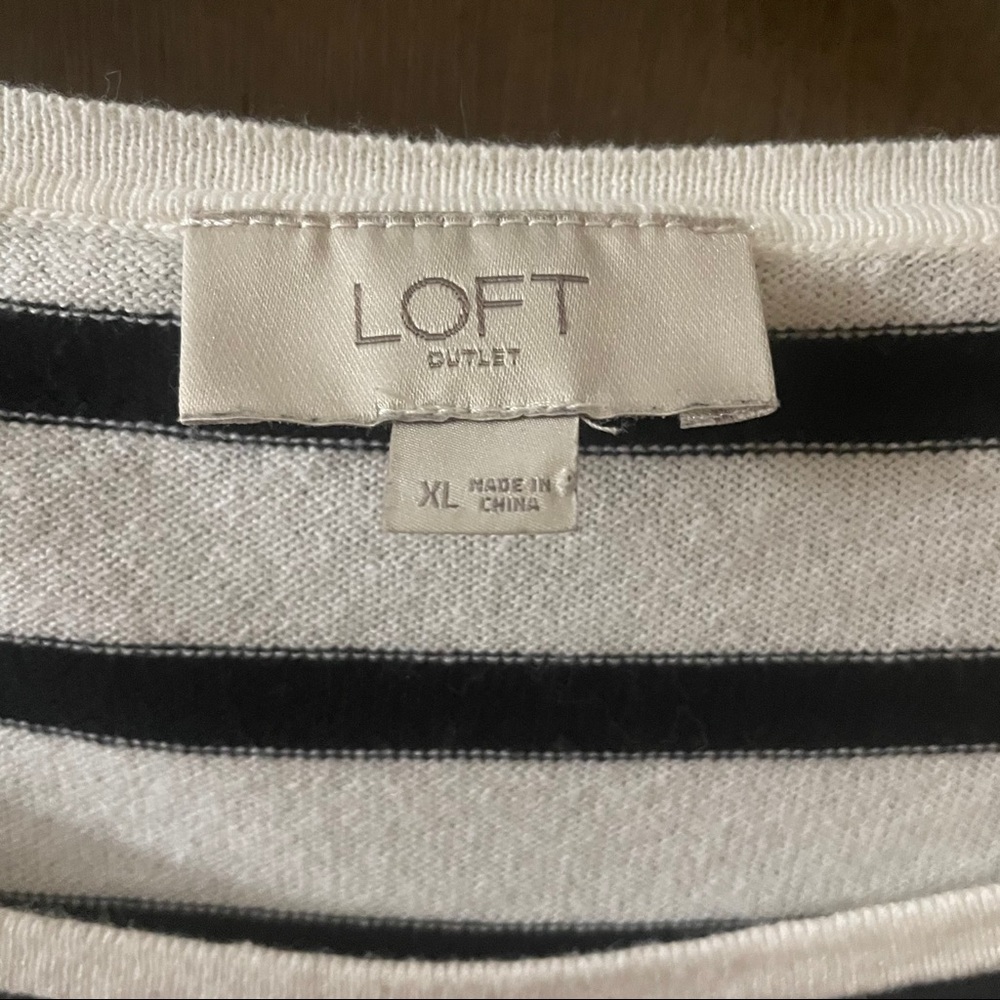 LOFT black and white stripped sweater XL